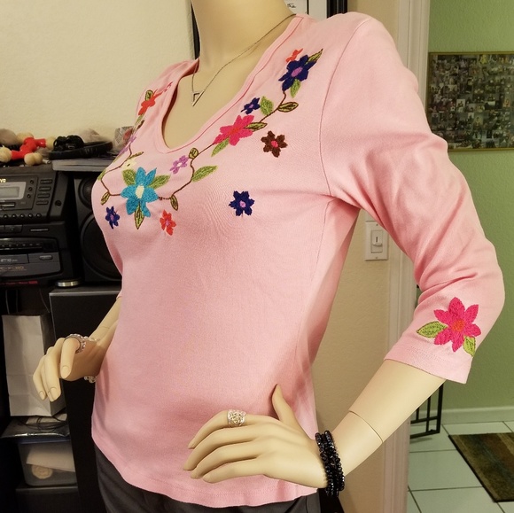 IDI by Mathew, Peony Pink with Embroidered Flowers - Picture 2 of 6